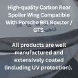 Alerón trasero de carbono compatible con Porsche 981 Boxster / GTS